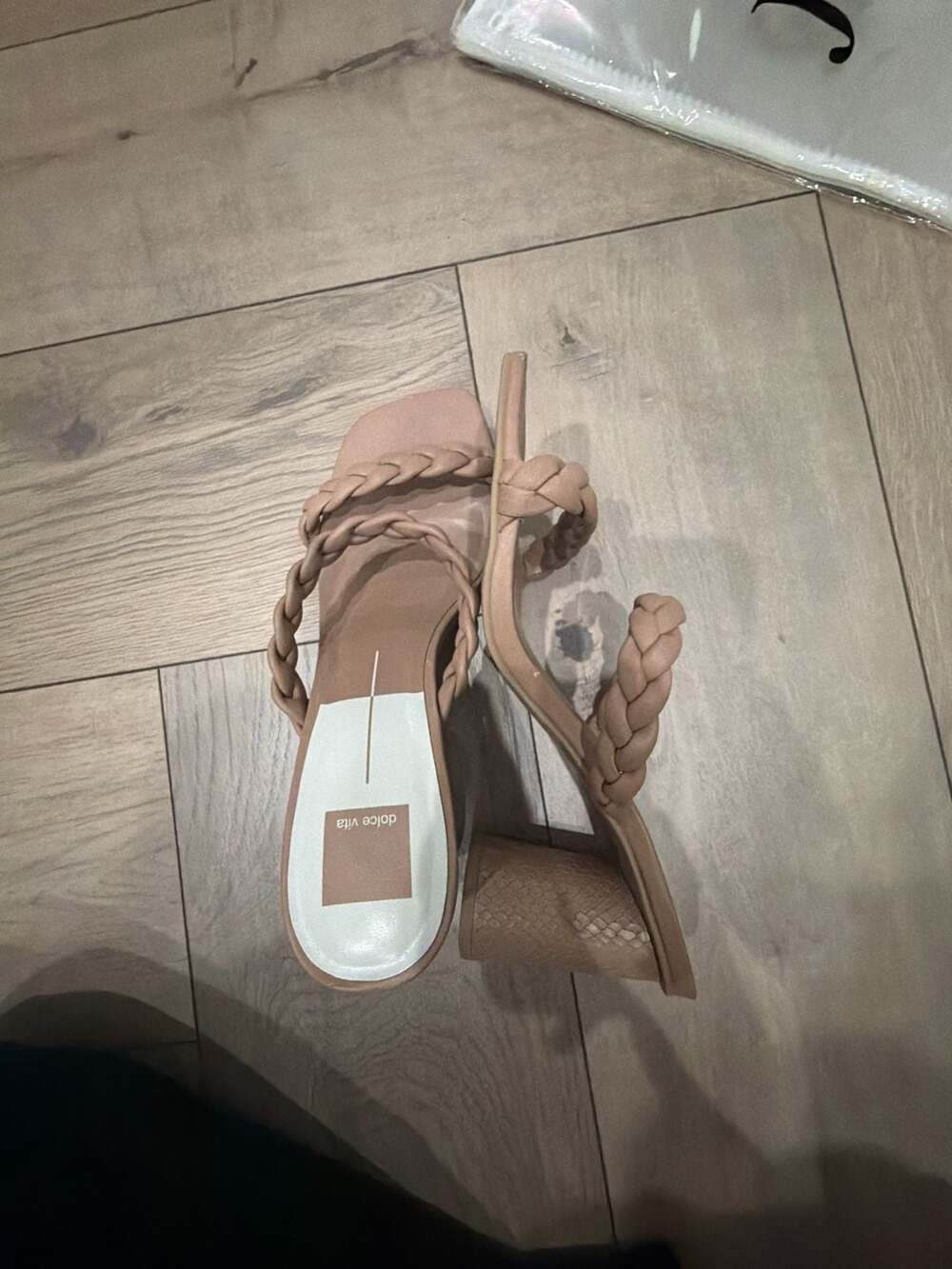 Dolce Vita Paily Braided Block Heel Sandals In Cafe Stella